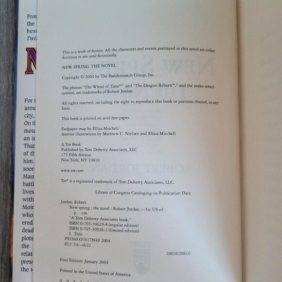New Spring The Wheel of Time By Robert Jordan Hardcover 1st Edition 1st Printing - Picture 10 of 12